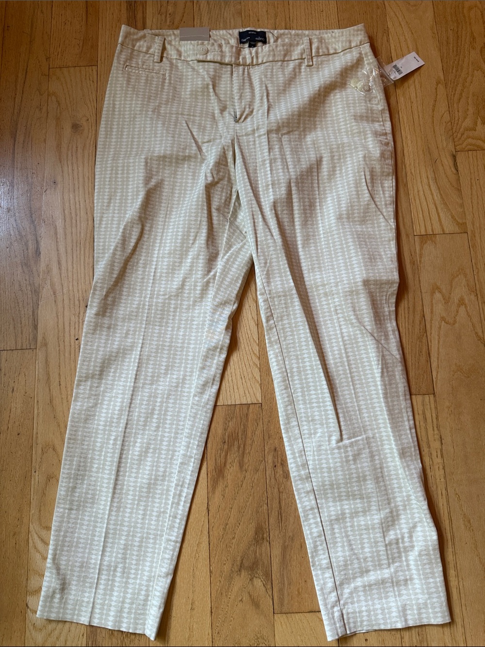 GAP Women’s AUBREY Light Cream Patterned Dress Pants